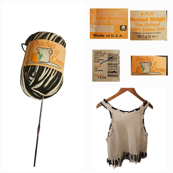 Hand Crafted Pointelle Mesh Cover-up Hand Knit Crochet Ombre Black White Cotton - Picture 15 of 17